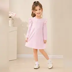 SHEIN Young Girl Ruffle Trim Smock Dress - 4 Years 