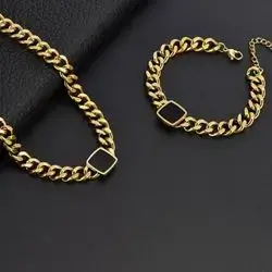 Necklace With Bracelet Decorated With Dark Indigo Stone
