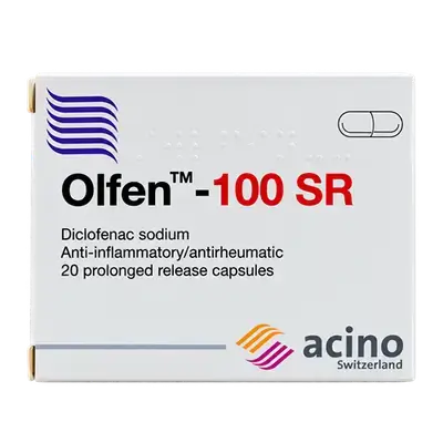 Olfen-100 SR (Diclofenac Sodium 100mg) 20 Capsules _ acino