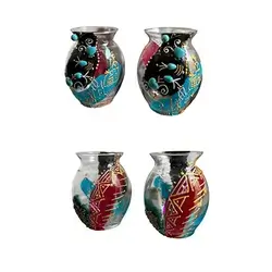 Medium Hand-Painted Pitchers with Stone, Quantity 2
