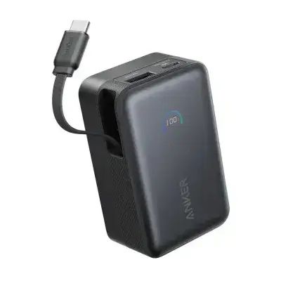 Anker Nano Power Bank 10000mAh 45W USC-C Cable A1638H11 - Black /Ayn Alfahad