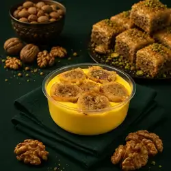 Custard with baklava
