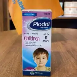 piodol paracetamol 125mg/5ml children up to 6 years raspberry flavour fast pain relief , reduces fever 100ml