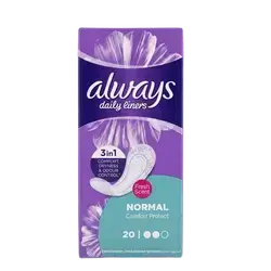 Always Daily Liners Normal 3in1 Comfort Protect 20 Scented Pantyliners