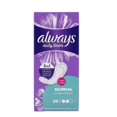 Always Daily Liners Normal 3in1 Comfort Protect 20 Scented Pantyliners