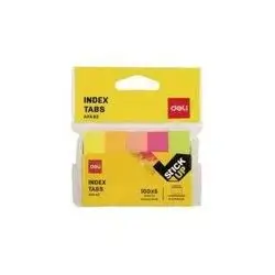Deli Neon Asst Index Tabs 100x5 Sheet 50x15mm