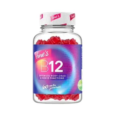 B12 Optimizes Body Cells & Nerve Functions 60 Pectin Gummies _ Fine's