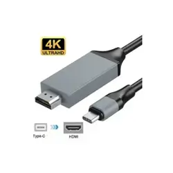 "HDMI TO TYP-C CABLE Product Modle:TH Material: Aluminum alloy + PVC Operating current: <5V/100mA Operating voltage:5V length:200cm Size: 148*80*22mm"