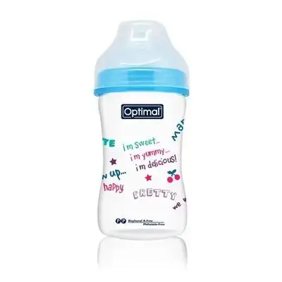 Breast-Like Extra Wide Neck Feeding Bottle 240ml (+6) - Blue