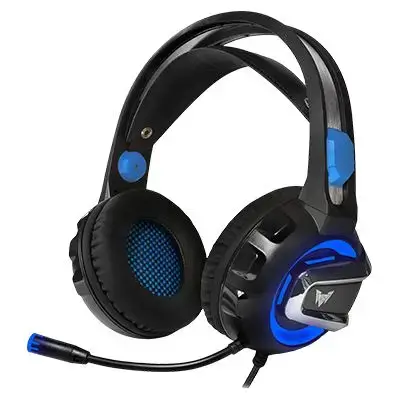 CROWN Gaming Headset Balck and Blue Mic on/off AUX