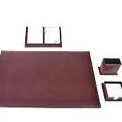 Set Of Desk Top Leather Black