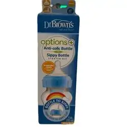 Dr Brown's Options + anti colic bottle 270 ml 6m+/ blue