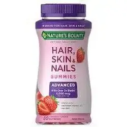 nature's bounty hair nail skin 2x biotin 6000mcg 80gummies
