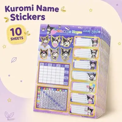 Book & Notebook Name Labels – 10 Sheets • 100 Stickers