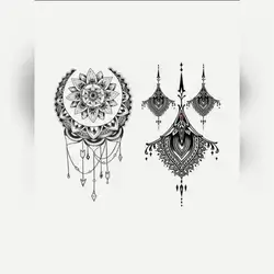 Tattoo Sticker,2 Sheets Graphic Temporary Tattoos For Women,Flower Tattoo Stickers Adults,Fake Tattoos That Look Real ,For Women and Girls