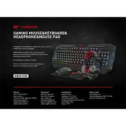 Havit Gamenote Kb501Cm Gaming Combo Mouse & Keyboard & Headphone & Mouse Pad