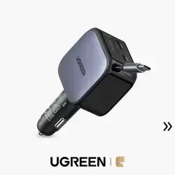 UGREEN 145W Retractable Hub 100W Laptop Charging & 4-in-1 Power