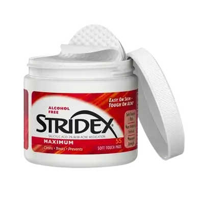 STRIDEX Salicylic Acid 2% Acne Medication 55 Soft Touch Pads _ Blistex