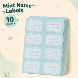 Book & Notebook Name Labels – 10 Sheets • 100 Stickers