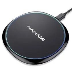Fast Wireless Charger, NANAMI 15W Max Qi Charging Pad for iPhone 17/16/15 Pro Max/14/13/12 Mini/11/XR/XS/X/8, Fast Charge for Samsung Galaxy S25/S24/S23/S22 Ultra/S21/S20 fe/S10,Pixel 6,AirPods Pro/3