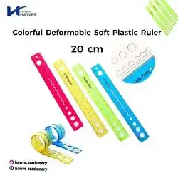 Colourful Deformable Soft Plastic Ruler 20cm
