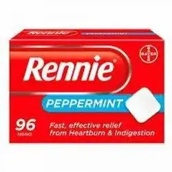 rennie peppermint 96 chewable tablets