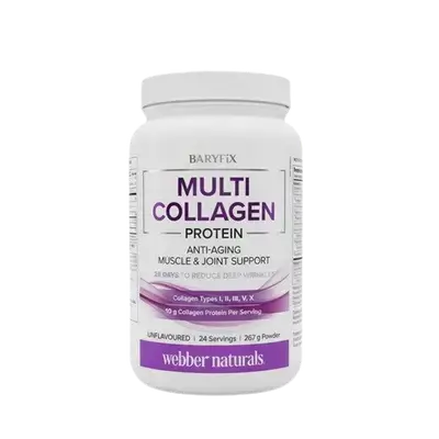 Multi Collagen Protein Powder Anti-Aging Muscle & Joint Support Unflavoured 267g _ Webber naturals