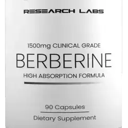 Research Labs 1500mg Clinical Grade Berberine High Absorption Formula & BerberQuil™ Support 90 Capsules- Blood Sugar Support Supplement