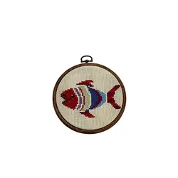 Hand-Embroidered Ottoman Stitch Wall Panel, Size 15×15 cm