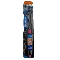 wisdom active whitening toothbrush medium pink