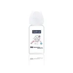 Glass Narrow Neck Feeding Bottle 160ml (+0) - White