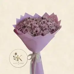 Pink Chrysanthemum & Gypsophila Bouquet