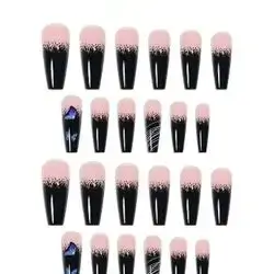 24pcs Pointed Almond Shaped Teardrop French Ombre 