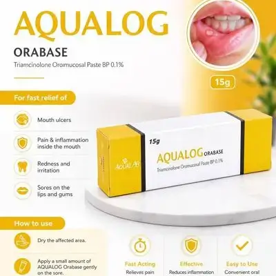AQUALOG Orabase Triamcinolone Oromucosal Paste BP 0.1%