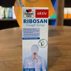 ribosan cough syrup fast relief from dry cough and sore throat , natural antibacterial effect non-drowsy , alcohol-free 100ml