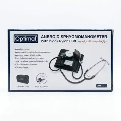 Aneroid Sphygmomanometer With Black Nylon Cuff OPM-1311 _ Optimal