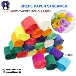 Crepe Paper Streamer 24pcs-1.5inch