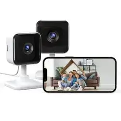 GNCC Indoor Camera 2K Security Camera 2 Packs CCTV Camera House Security, Home Security Cam, Motion/Sound Detection, 2-Way Audio, Night Vision, Real-Time Alert, SD&Cloud, 2.4G WiFi