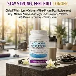 Collagen + Whey Protein Meal Replacement webber naturals (Vanilla Flavour 14 servings 855g)