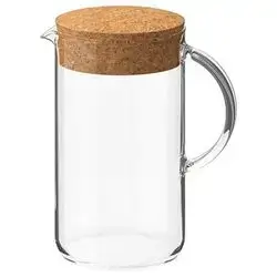 Glass Water Jug With Wooden Top