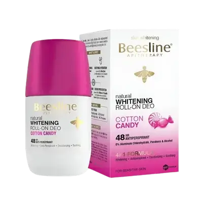 Natural Whitening Roll-On Deo Cotton Candy 48HR Antiperspirant 50ml _ Beesline