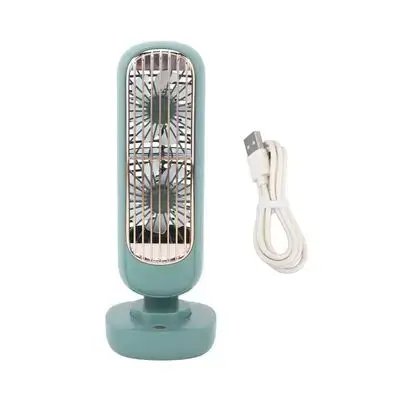 The QW-F19 dual-field portable tower fan features a compact, upright design with a white finish and double-blade cooling action