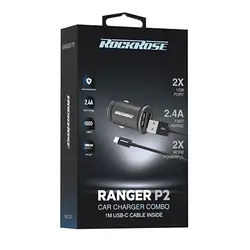 Rockrose Ranger P2 2*Usb-A Port With Usb-C Cable