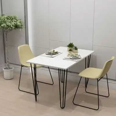 Dining table with metal legs 140*80*74 cm - White