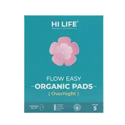 Flow Easy Organic Pads Over Night 360mm 5Pcs _ HI LIFE