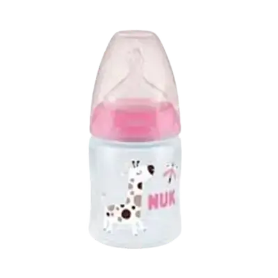 First Choice+ No Colic Silicone Feeding Bottle 0-6 Month 150ml pink _ NUK