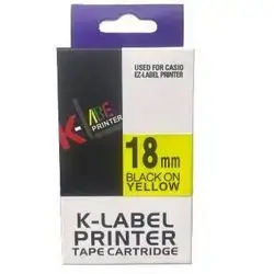 Label Tabe Casio Master Copy-18mm-Black On Yellow