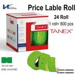 TANEX price Label roll (24 roll) green