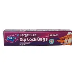 Parex Large Size Zip Lock Bags 12 Bag