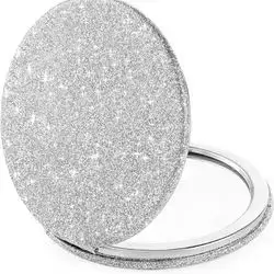 Small Glitter Compact Mirror - Silver